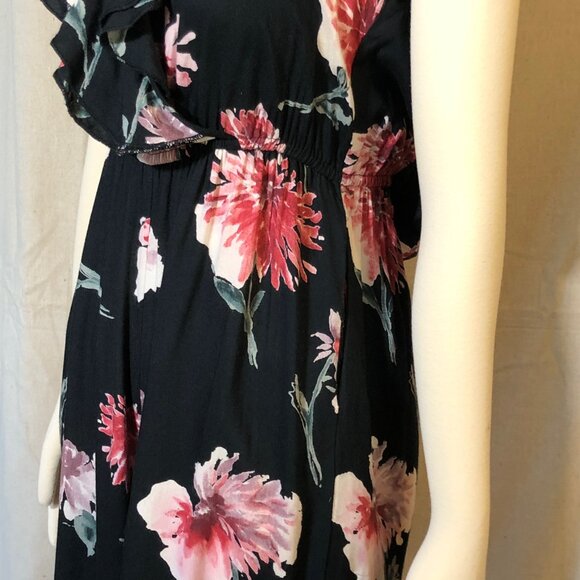 Band of Gypsies Black Floral Palazzo Romper / Jumpsuit S - Picture 5 of 13